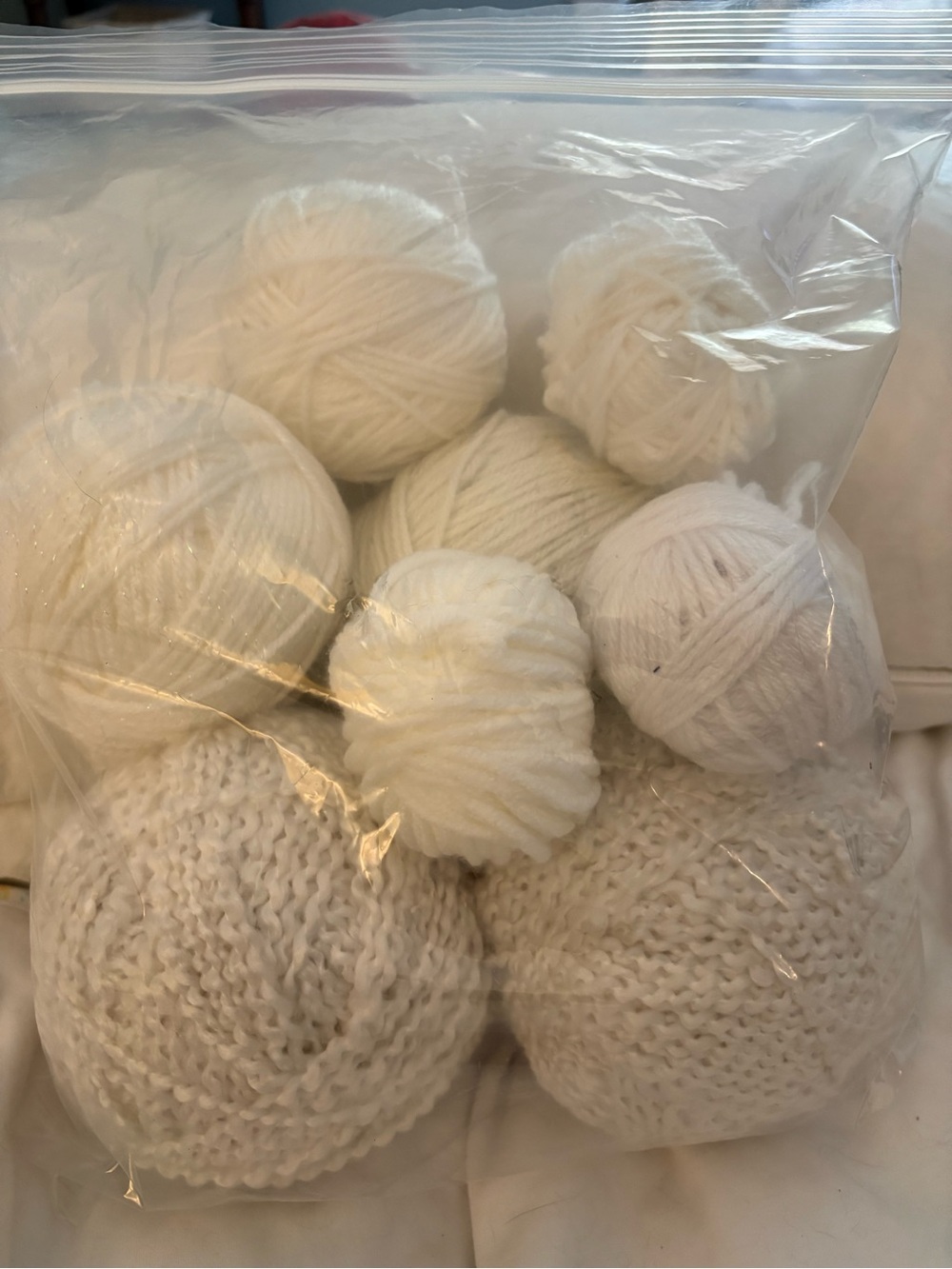 Lot of 8 White/Off-White Yarn